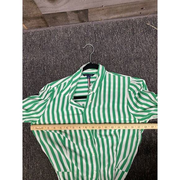 Tommy Hilfiger Women's dress M Color Green and White stripes Magnetic Closure - Picture 5 of 5